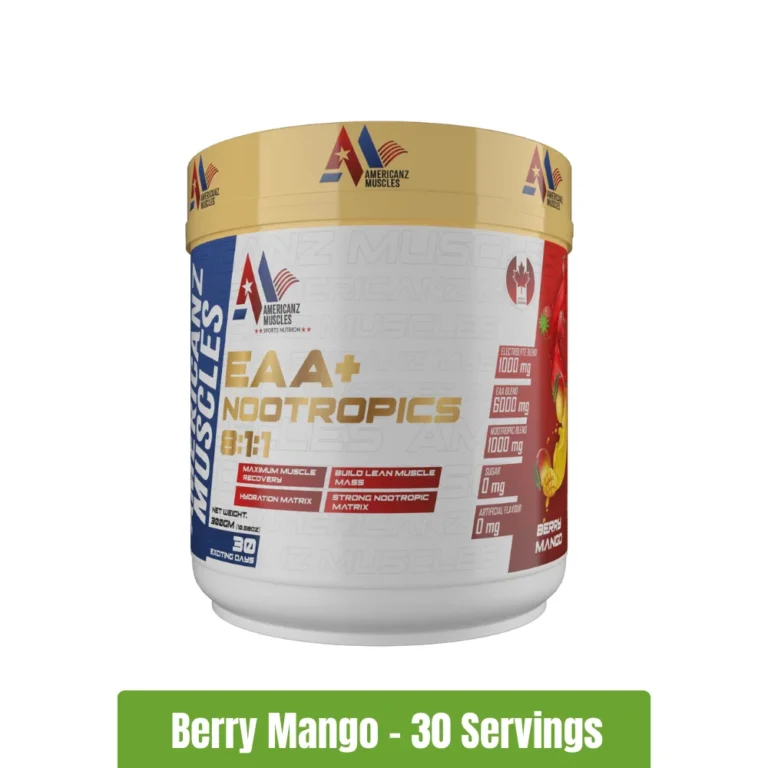 Americanz Muscles EAA + Nootropics 811 _ 30 Servings - Berry Mango