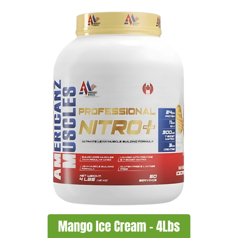 Americanz Muscles Nitro+ Whey Protein - Mango Ice Cream - 4 Lbs