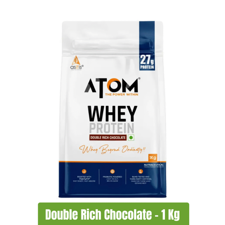 Asitis Nutrition ATOM Whey Protein- Double Rich Chocolate, 1Kg - New Pack