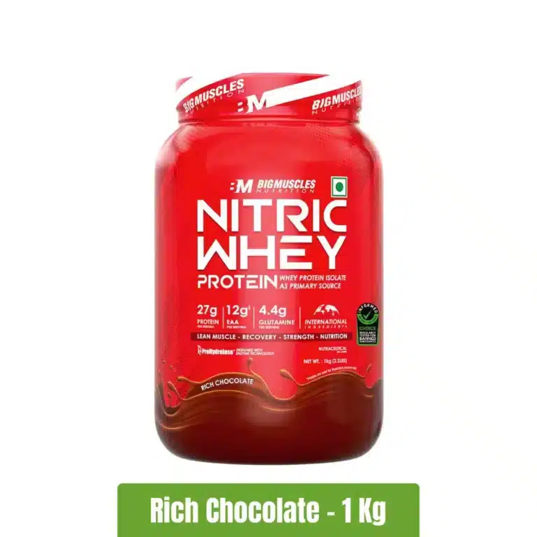 Bigmuscles Nutrition Nitric Whey Protein - Rich Chocolate, 1Kg | Fitnesstack.com