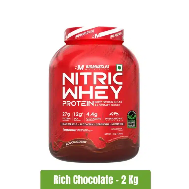 Bigmuscles Nutrition Nitric Whey Protein - Rich Chocolate - 2Kg | Fitnesstack.com