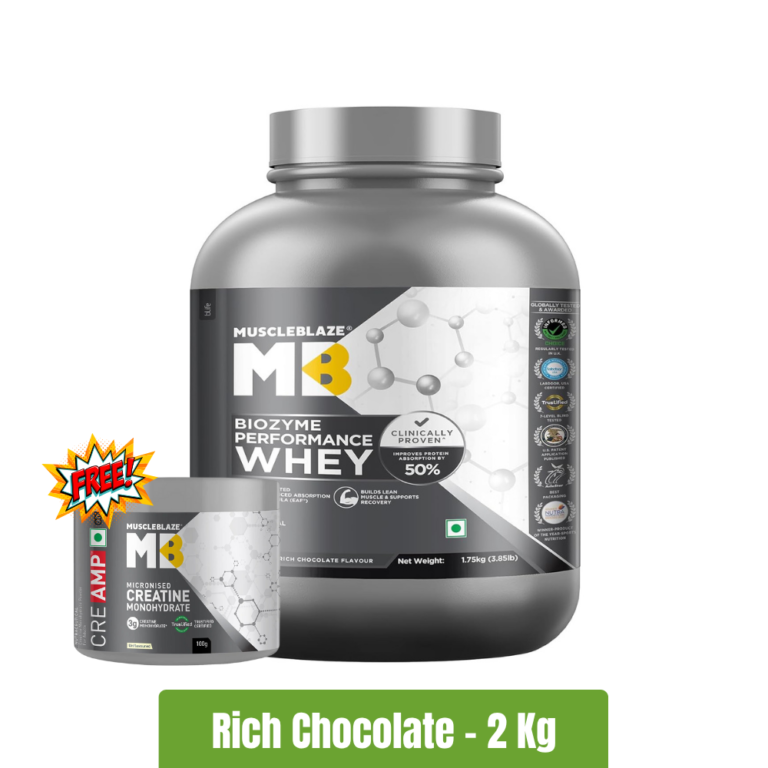 MuscleBlaze Biozyme Performance Whey, 2 kg (4.4 lb), Rich Chocolate