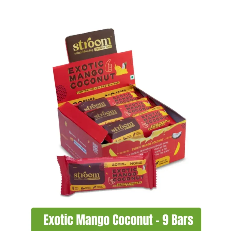 Stroom Protein Bar Pack of 9 (63g x 9) - Exotic Mango Coconut