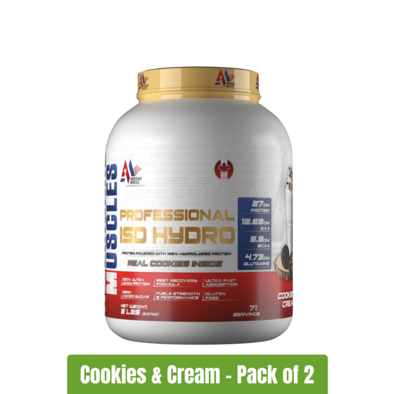 Americanz Muscles Professional ISO Hydro Protein _ Pack of 2 (5Lbs + 5Lbs) - Cookies & Cream