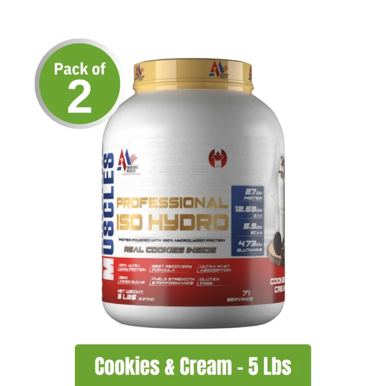 Americanz Muscles Professional ISO Hydro Protein _ Pack of 2 (5Lbs + 5Lbs) - Cookies & Cream