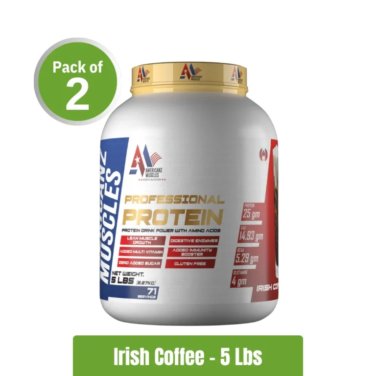 Americanz Muscles Professional Protein _ Pack of 2 (5Lbs + 5Lbs) - Irish Coffee