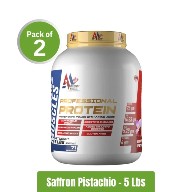 Americanz Muscles Professional Protein _ Pack of 2 (5Lbs + 5Lbs) - Saffron Pistachio