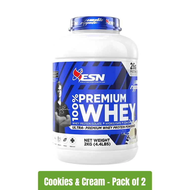 ESN 100% Premium Whey - Cookies & Cream - Pack of 2(4.4 lbs+4.4 lbs)