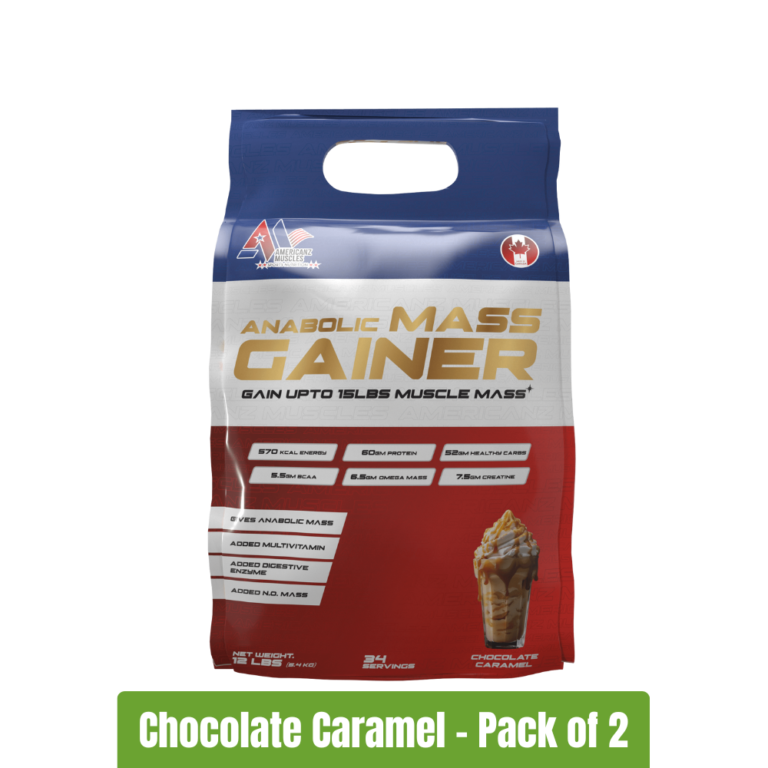 Americanz Muscles Anabolic Mass Gainer Pack of 2 (12Lbs + 12Lbs) - Chocolate Caramel