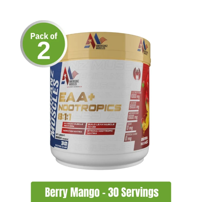 Americanz Muscles EAA + Nootropics 811 _ Pack of 2 (30+30 Servings) - Berry Mango