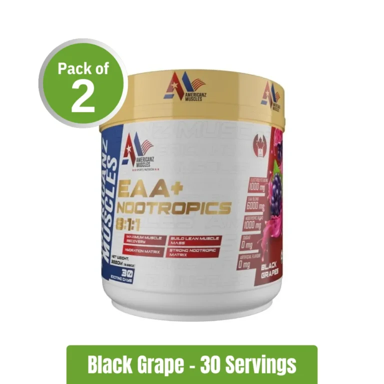 Americanz Muscles EAA + Nootropics 811 _ Pack of 2 (30+30 Servings) - Black Grape