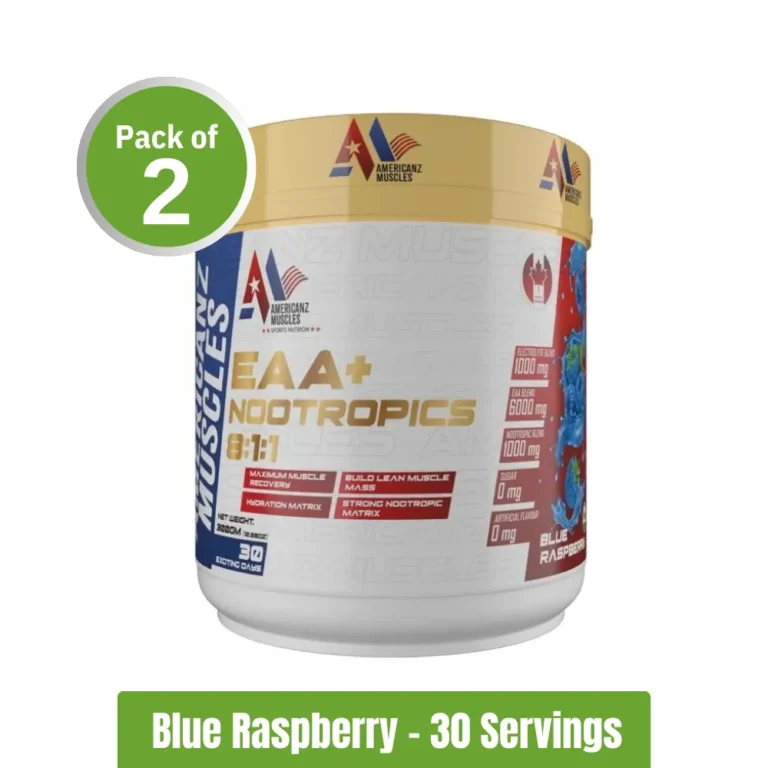 Americanz Muscles EAA + Nootropics 811 _ Pack of 2 (30+30 Servings) - Blue Raspberry