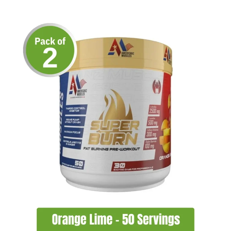 Americanz Muscles Super Burn Fat Burning Pre-Workout - 50 Servings, Orange Lime