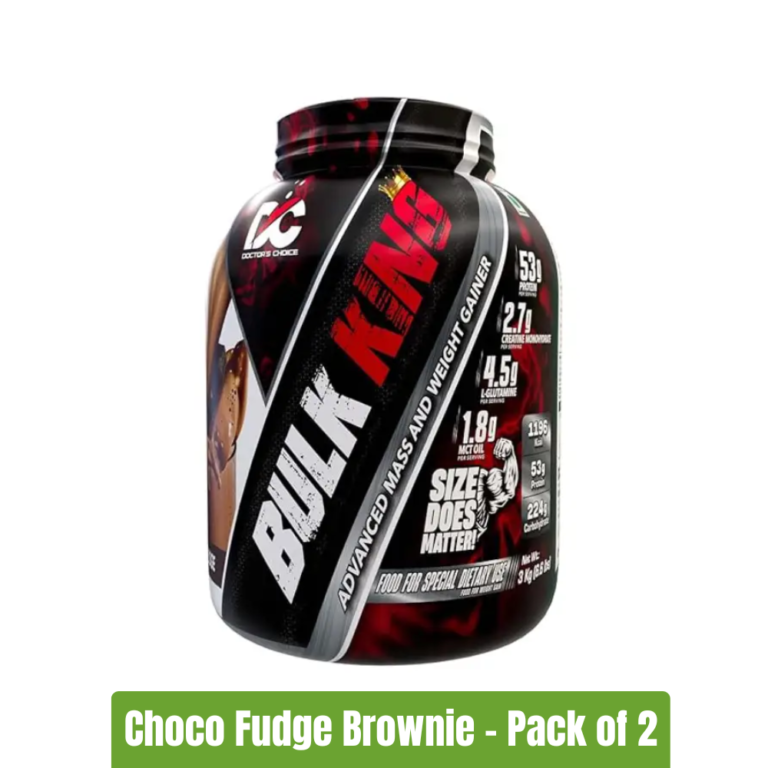 Doctors Choice Bulk King Advance Mass and Weight Gainer Pack of 2 (3Kg + 3Kg) - Choco Brownie Fudge