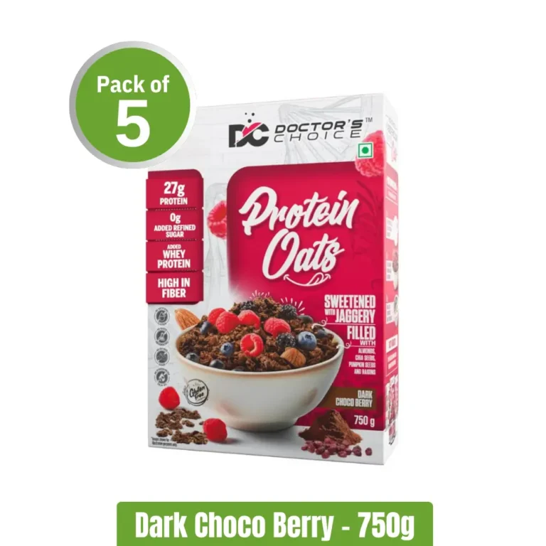Doctor's Choice Protein Oats - Pack of 5 (750 g x 5) - Dark Choco Berry