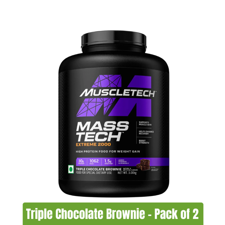 MuscleTech Mass Tech Extreme 2000 Pack of 2 (3Kg + 3Kg) - Triple Chocolate Brownie