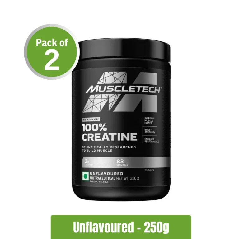 Muscletech Platinum 100% Creatine - Pack of 2 (250g x 2), Unflavored