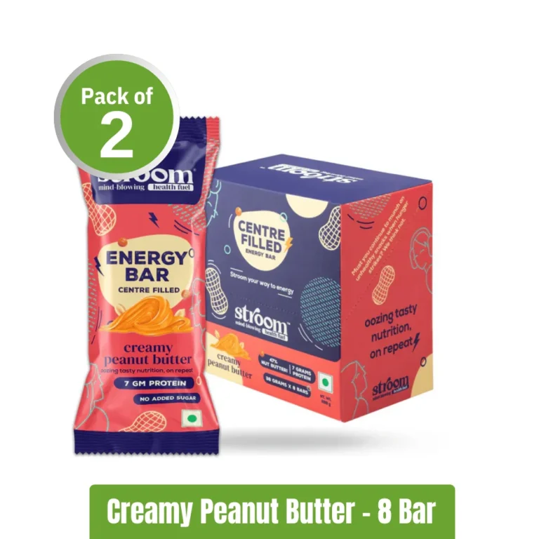 STROOM Energy Bar - Pack of 8 x 2, Creamy Peanut Butter