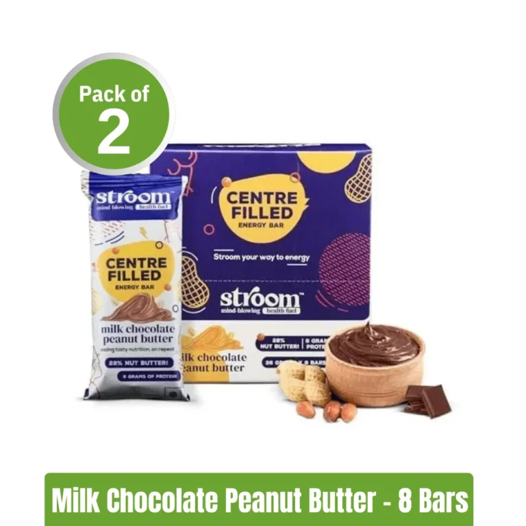 STROOM Energy Bar - Pack of 8 x 2, Milk Chocolate Peanut Butter