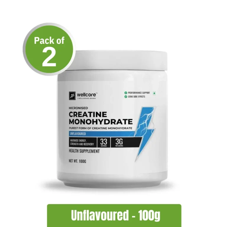 Wellcore Micronised Creatine Monohydrate Powder - Pack of 2 (100g x 2), Unflavored