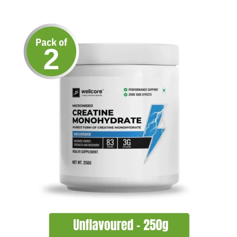 Wellcore Micronised Creatine Monohydrate Powder - Pack of 2 (250g x 2), Unflavored