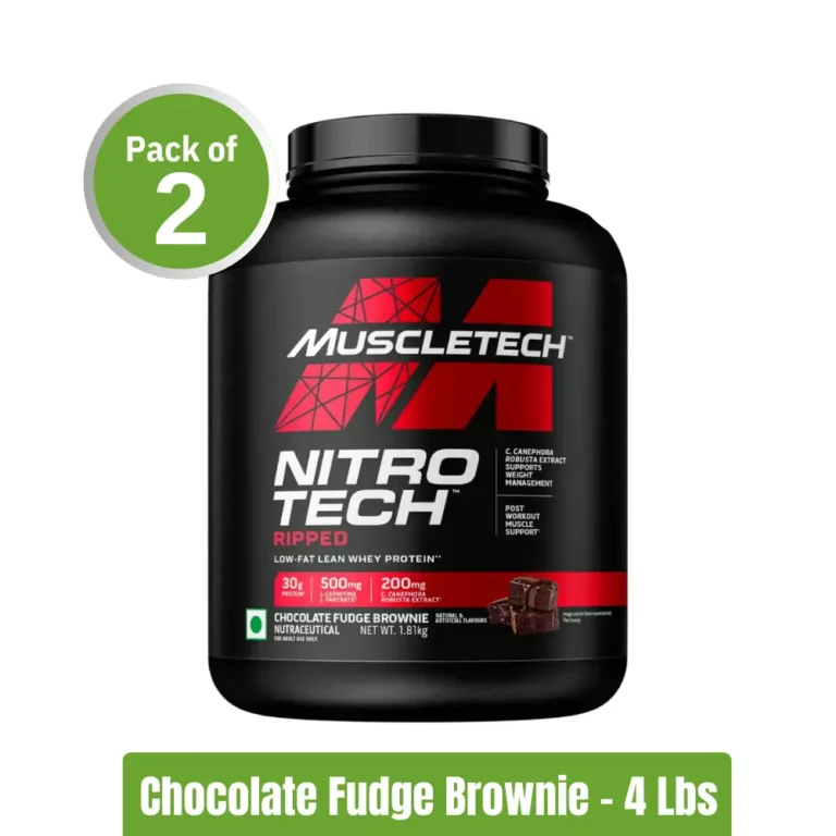 Muscletech NitroTech Ripped Pack of 2 (4lbs+4lbs) - Chocolate Fudge Brownie