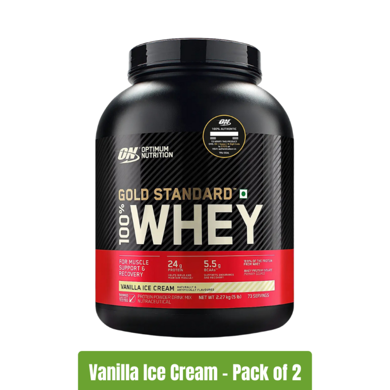 ON Gold Standard 100% Whey Protein - Vanilla Ice Cream - Pack of 2(5lbs+5lbs)