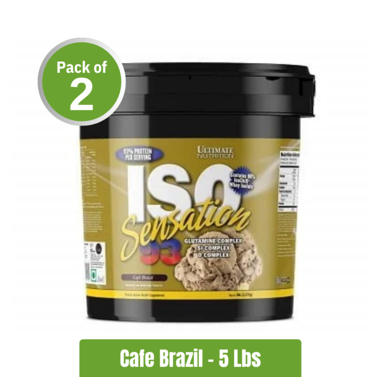 Ultimate Nutrition Iso Sensation 93 Whey Protein Pack of 2 (5Lbs + 5Lbs) - Cafe Brazil