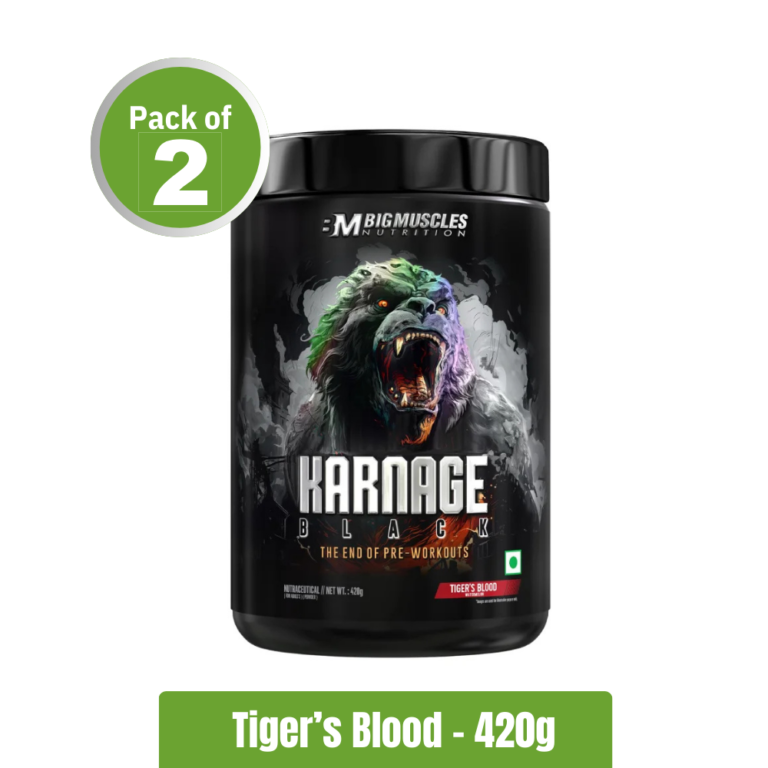 Bigmuscles Nutrition Karnage Black Pre-Workout _ Pack of 2 (420g + 420g) - Tiger’s Blood