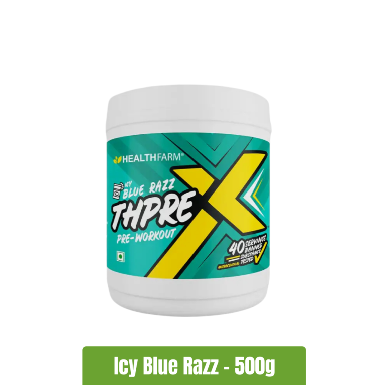 Healthfarm ThPreX Pre-Workout Supplement - Icy Blue Razz - 500g