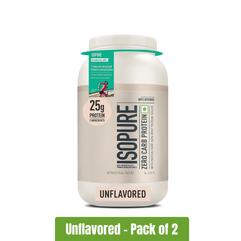 Isopure Zero Carb Protein - Pack of 2 (1 Kg + 1 Kg) - Unflavored