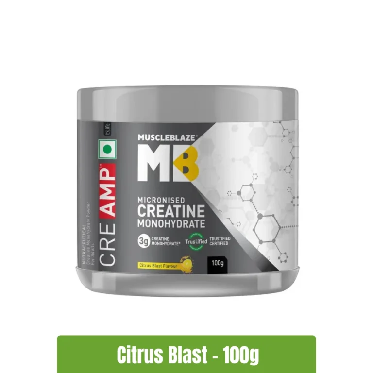 MuscleBlaze Creatine Monohydrate CreAMP - 25 Servings, Citrus Blast