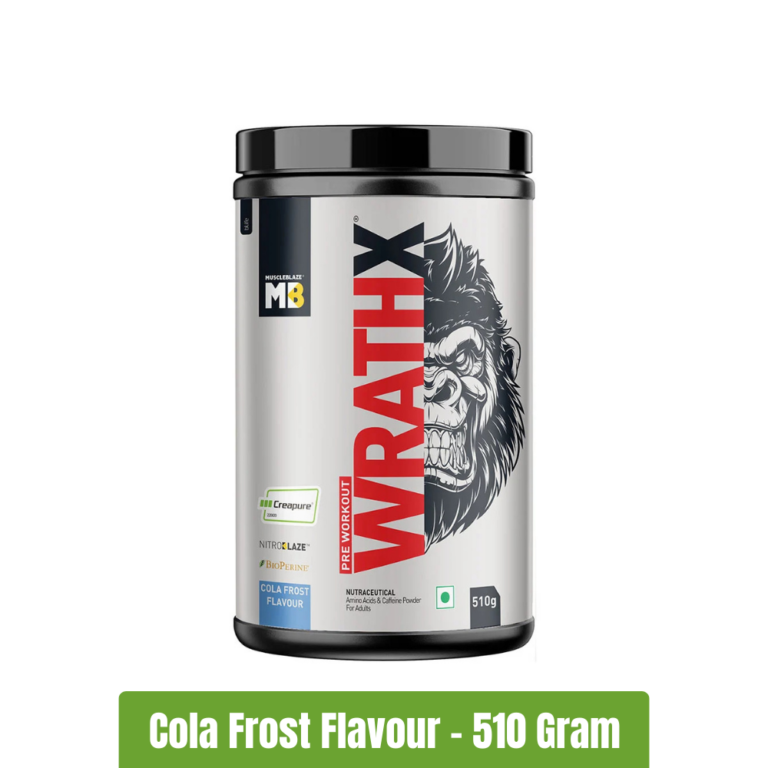 MuscleBlaze Pre-Workout WrathX _ 510 Gram - Cola Frost