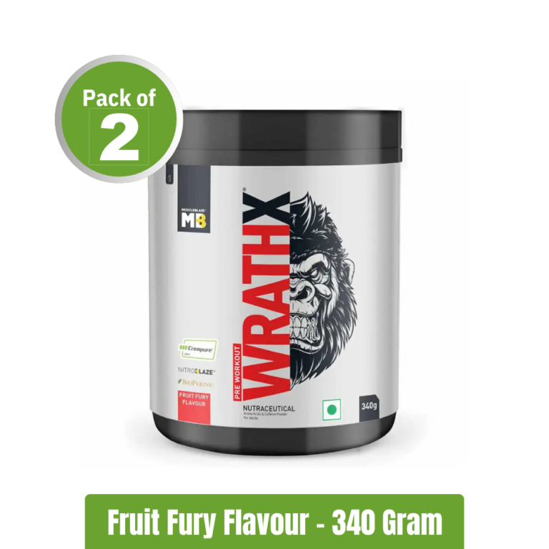 MuscleBlaze Pre-Workout WrathX _ Pack of 2 (340g + 340g) - Fruit Fury