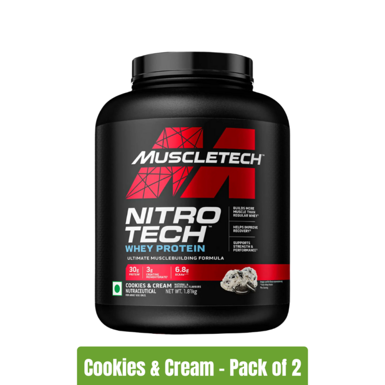 Muscletech NitroTech Whey Protein - Cookies & Cream - Pack of 2(4lbs+4lbs)