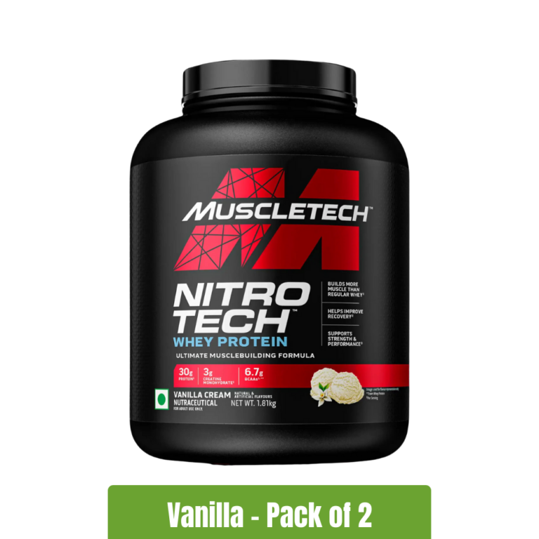 Muscletech NitroTech Whey Protein - Vanilla - Pack of 2(4lbs+4lbs)