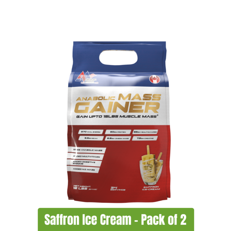 Americanz Muscles Anabolic Mass Gainer Pack of 2 (12Lbs + 12Lbs) - Saffron Ice Cream