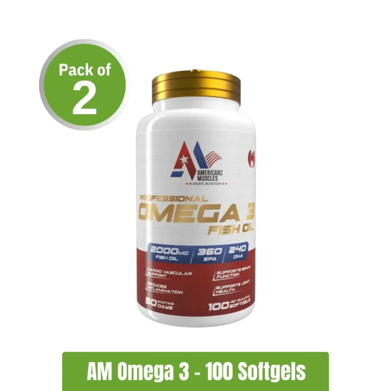 Americanz Muscles Professional Omega 3 Fish Oil - Pack of 2 (100+100 Softgels)