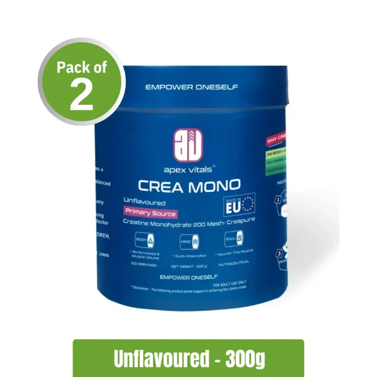 Apex Vitals Crea Mono Creatine _ Pack of 2 (300g+300g) - Unflavored