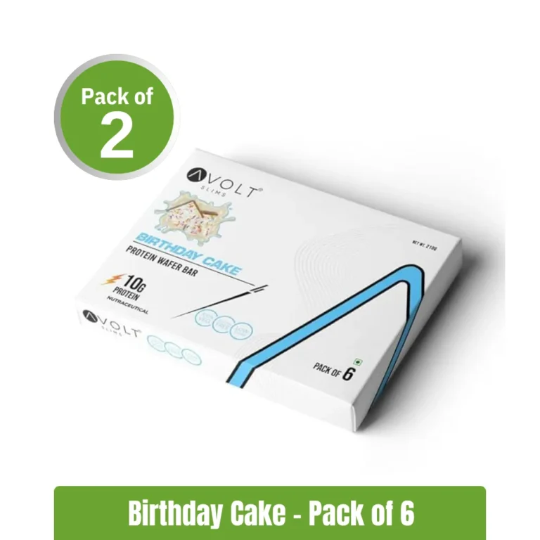 Avolt Slims Protein Wafer Bar - Pack of 2 (6+6 Bars), Birthday Cake