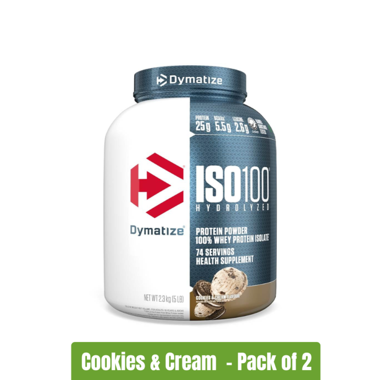 Dymatize ISO 100 Whey Protein - Pack of 2 (5 Lbs + 5 Lbs) - Cookies & Cream