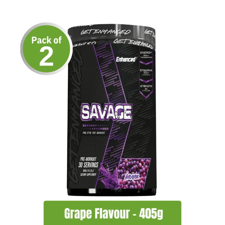 Enhanced Savage Pro-Stim Pre-Workout _ Pack of 2 (405g+405g) - Grape