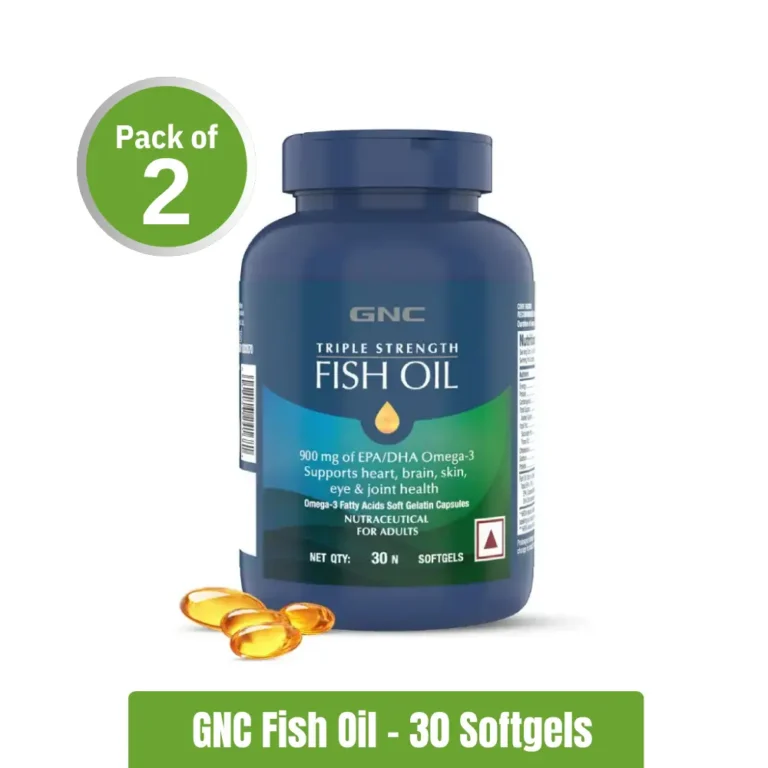 GNC Triple Strength Fish Oil - Pack of 2 (30+30 Softgels)