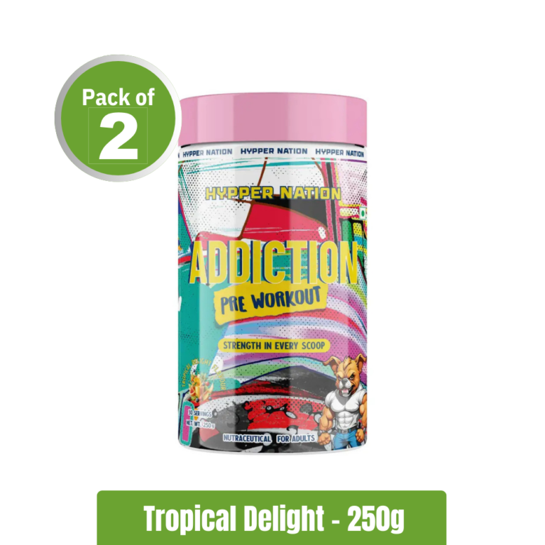 Hypper Nation Addiction Pre-Workout _ Pack of 2 (250g+250g) - Tropical Delight