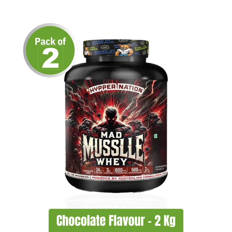 Hypper Nation Mad Musslle Whey _ Pack of 2 (2Kg+2Kg) - Chocolate
