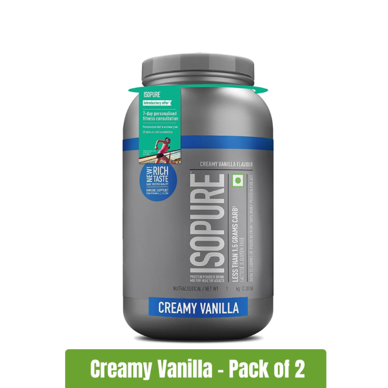 Isopure Protein Powder - Pack of 2 (1 Kg + 1 Kg) - Creamy Vanilla