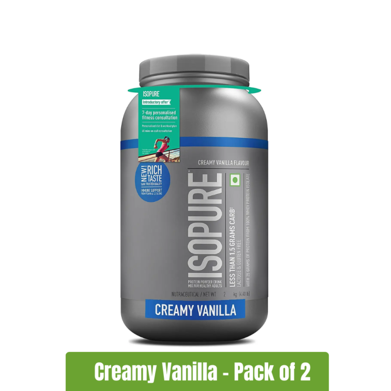 Isopure Protein Powder - Pack of 2 (2 Kg + 2 Kg) - Creamy Vanilla