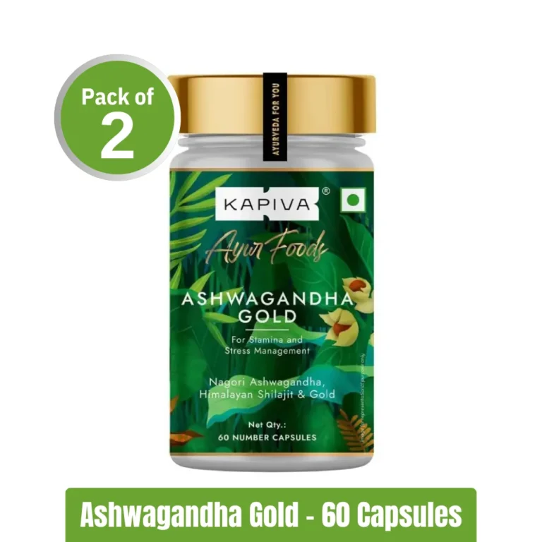 Kapiva Ashwagandha Gold Pack of 2 (60+60 Capsules)