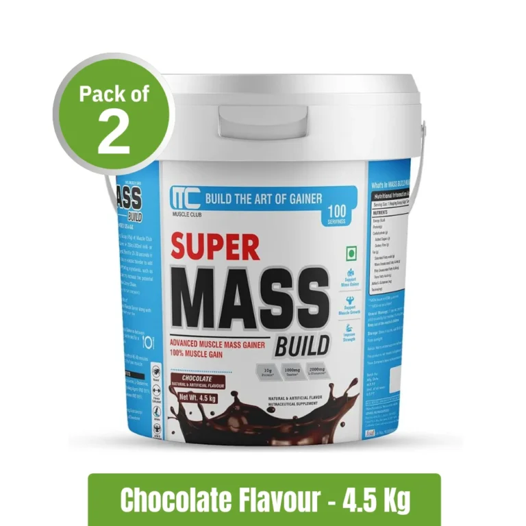 Muscle Club Super Mass Build Gainer - Pack of 2 (4.5 Kg + 4.5 Kg), Chocolate