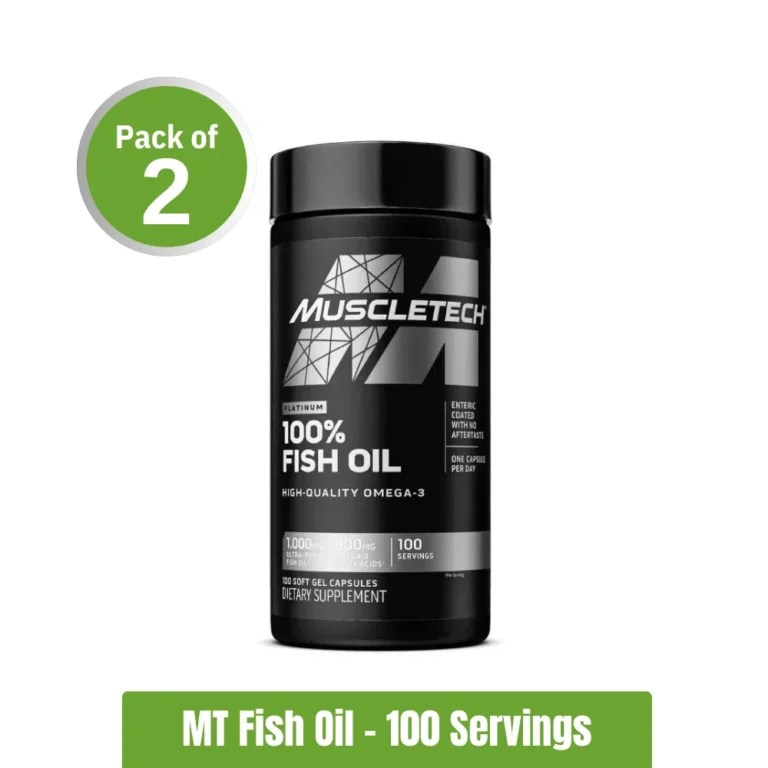 MuscleTech Platinum 100% Fish Oil, Pack of 2 (100+100 Servings)